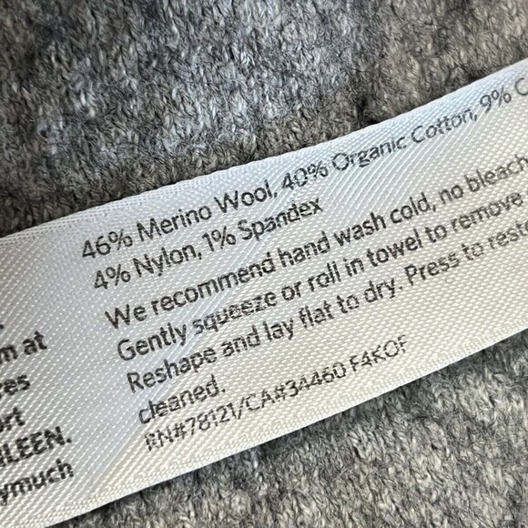 Eileen Fisher Gray Open Front Cardgian Size S Small Wool Cashmere - Picture 4 of 9